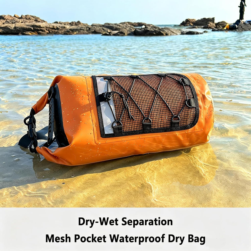SHENDU 20L Roll-Top Waterproof Dry Bag Backpack for Kayaking Hiking(orange)