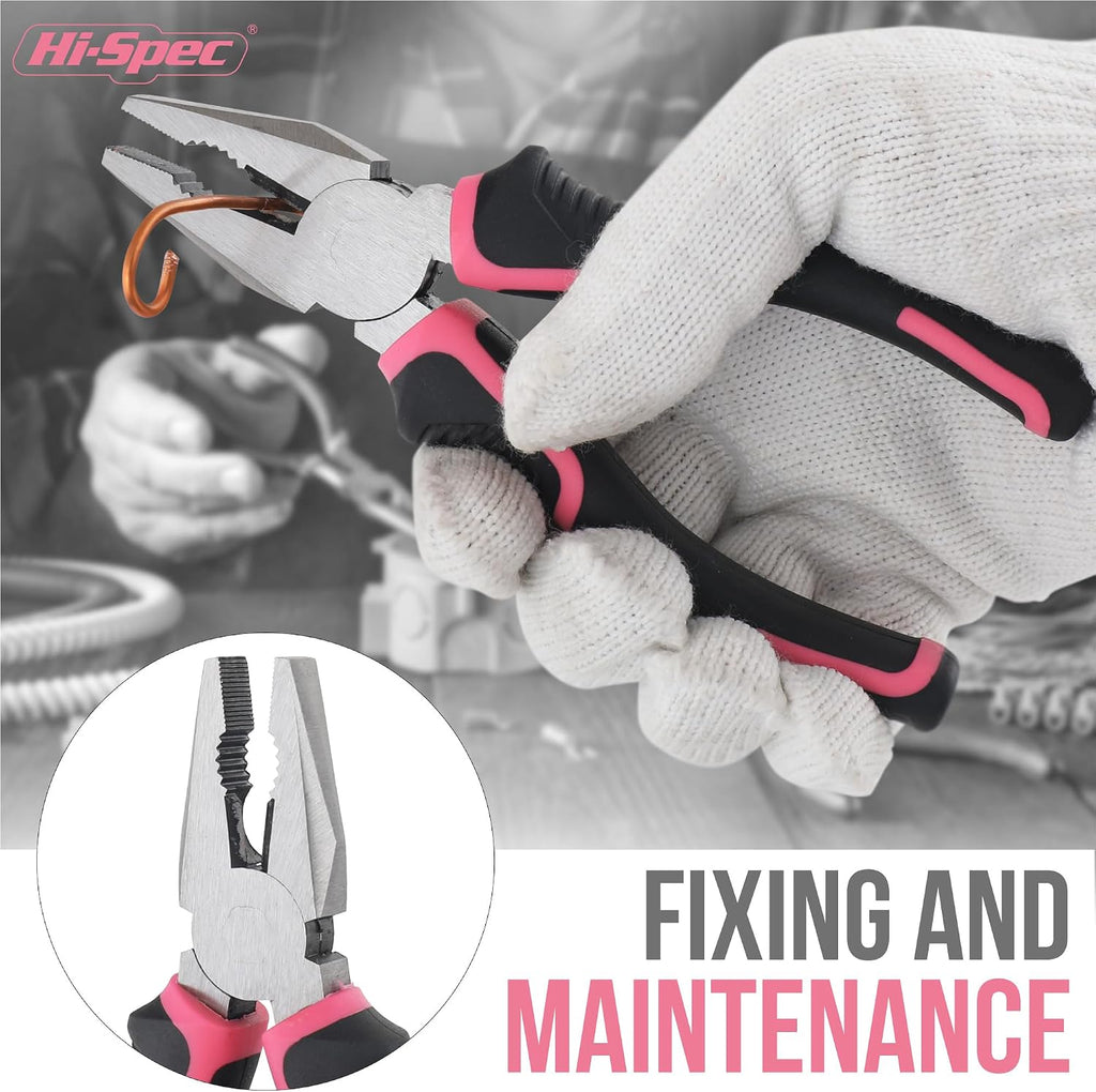 Hi-Spec Mini Tool Kit for College Dorm, Home and Office DIY, Pink