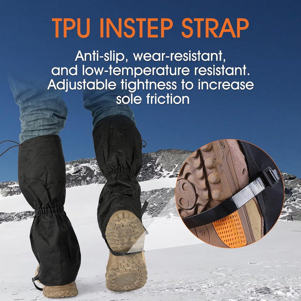 Leg Gaiters for Men and Women Waterproof Adjustable Gators for Hiking Boots in Climbing Hunting Trekking Snow Gaiters