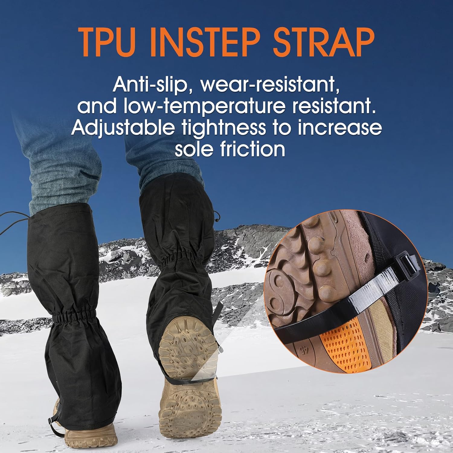 Leg Gaiters for Men and Women Waterproof Adjustable Gators for Hiking Boots in Climbing Hunting Trekking Snow Gaiters