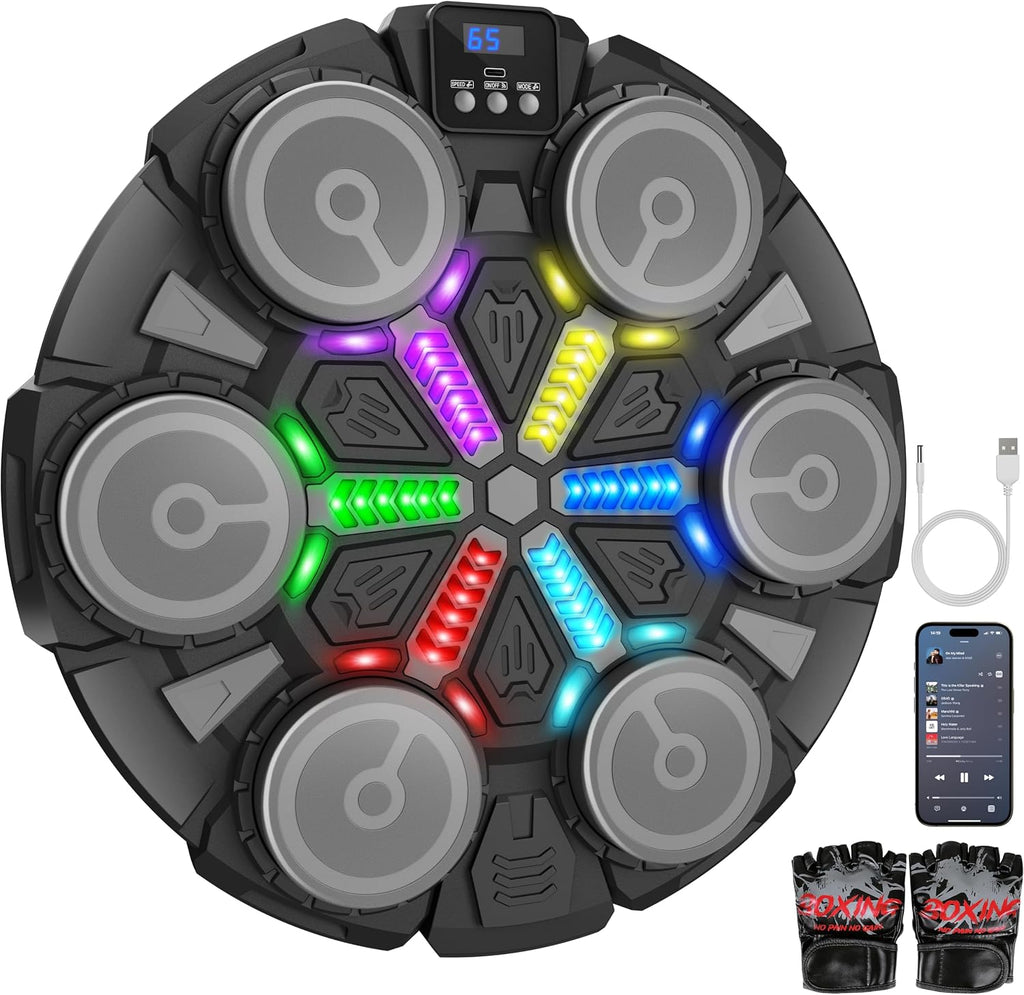 Music Boxing Machine with Gloves, Interactive Boxing Target for Active Kids