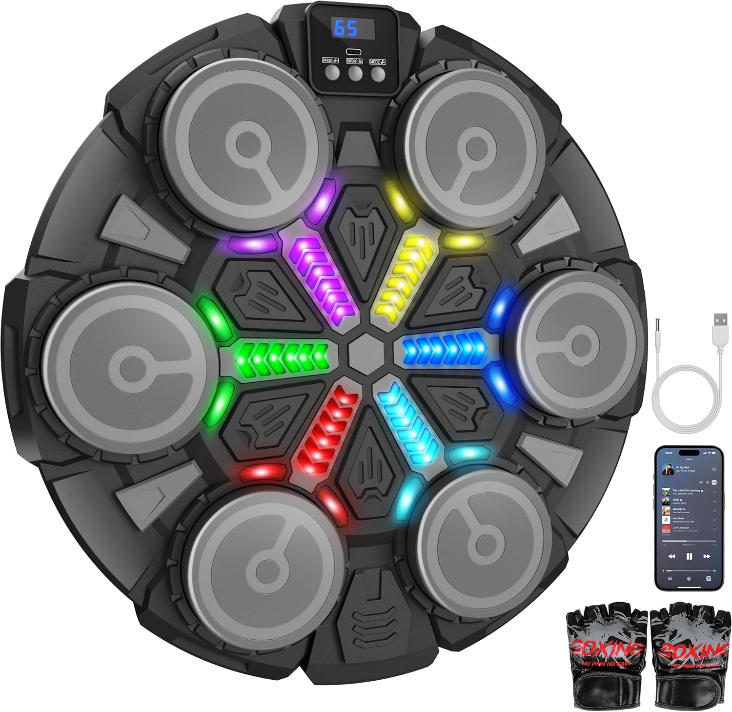 Music Boxing Machine with Gloves, Interactive Boxing Target for Active Kids