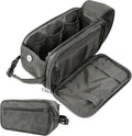 PAVILIA Toiletry Bag for Men, Travel Essentials Shaving Dopp Kit, Mens Travel Bag Toiletries Organizer Case for Grooming, PU Leather Water Resistant Cosmetic Bag Pouch (Dark Grey)