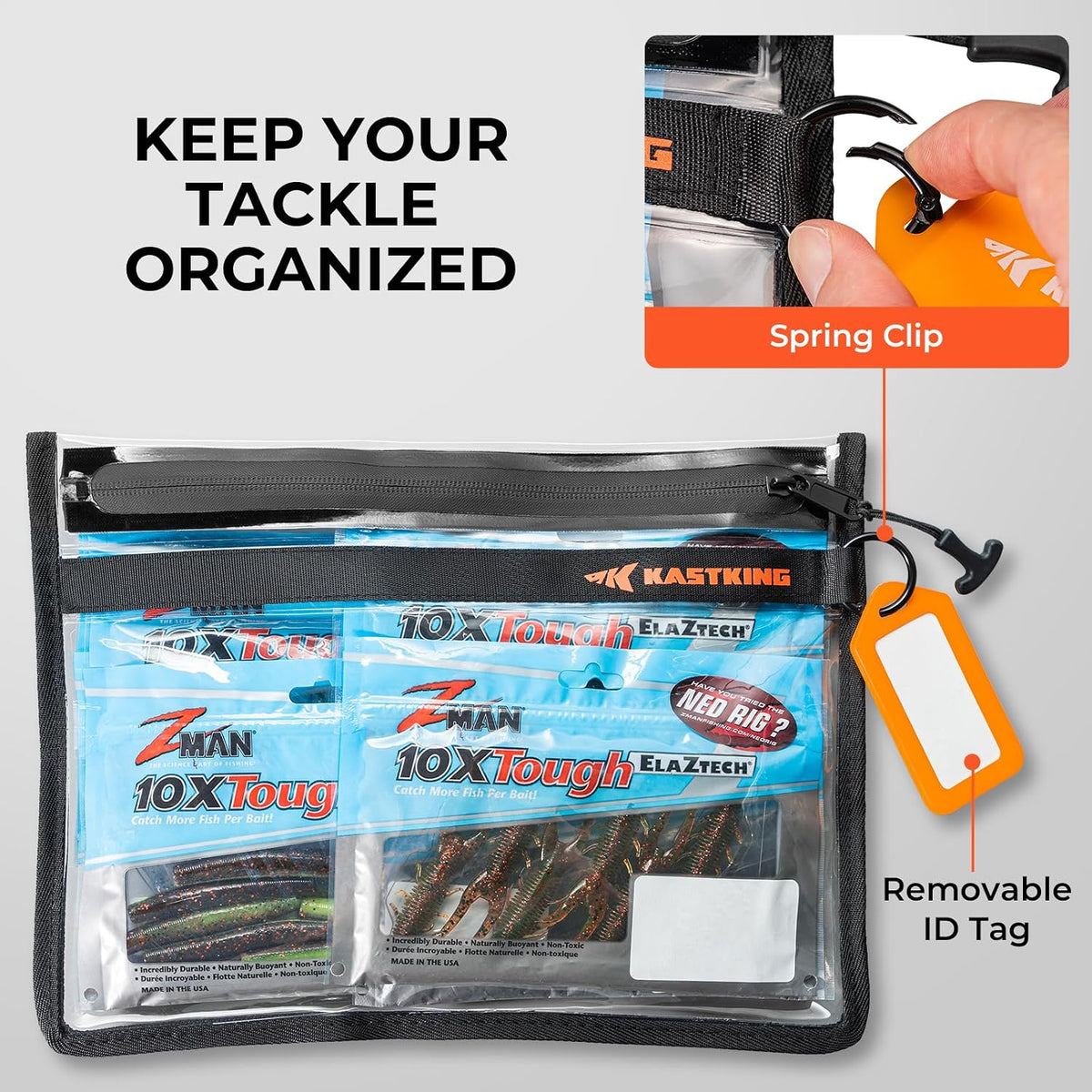KastKing BaitShield Tackle Storage Bag, Soft Plastic Bait Storage, Medium