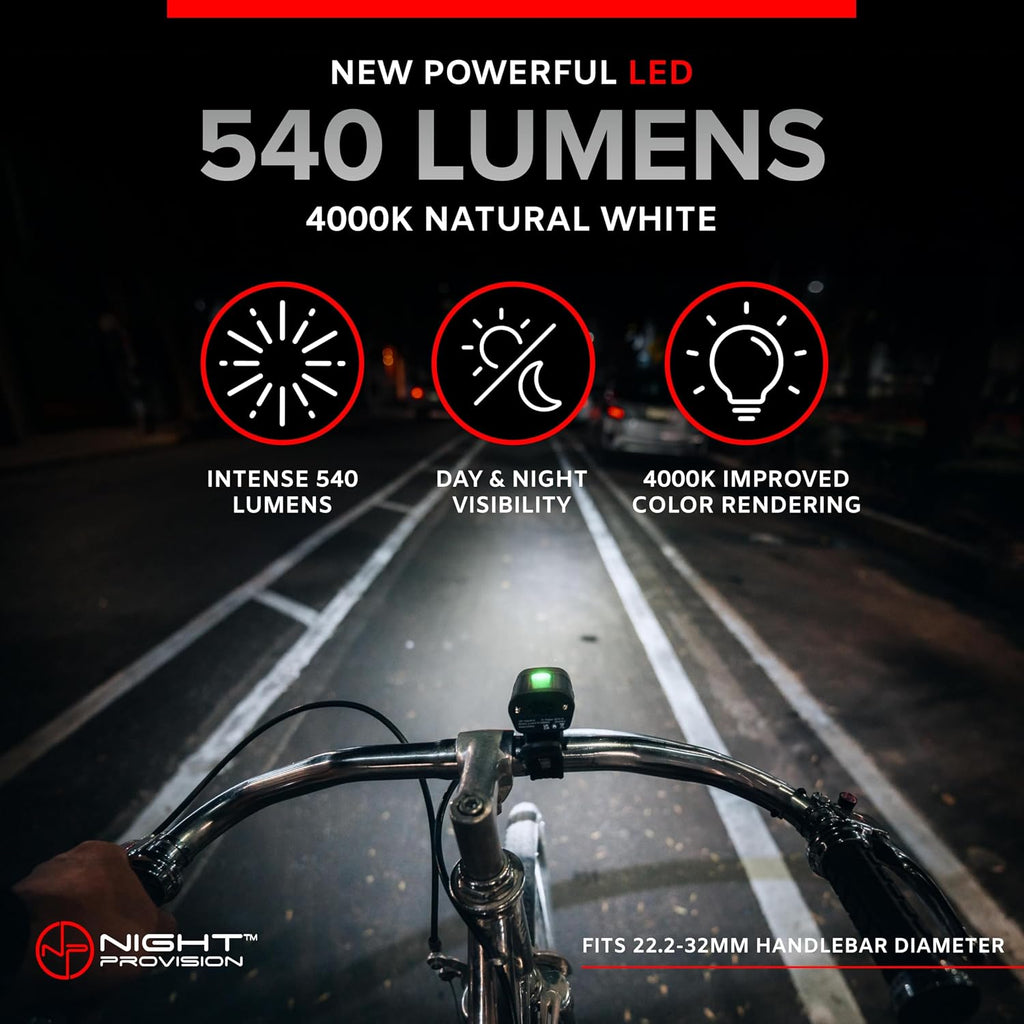 BX-500 Powerful USB-C Bike Lights Front & Back – New 500 Lumens LED - Bicycle Headlight & Taillight Set – USBC Rechargeable – Waterproof - Safety for Night Riding - (Optional - Premium Bike Bell)