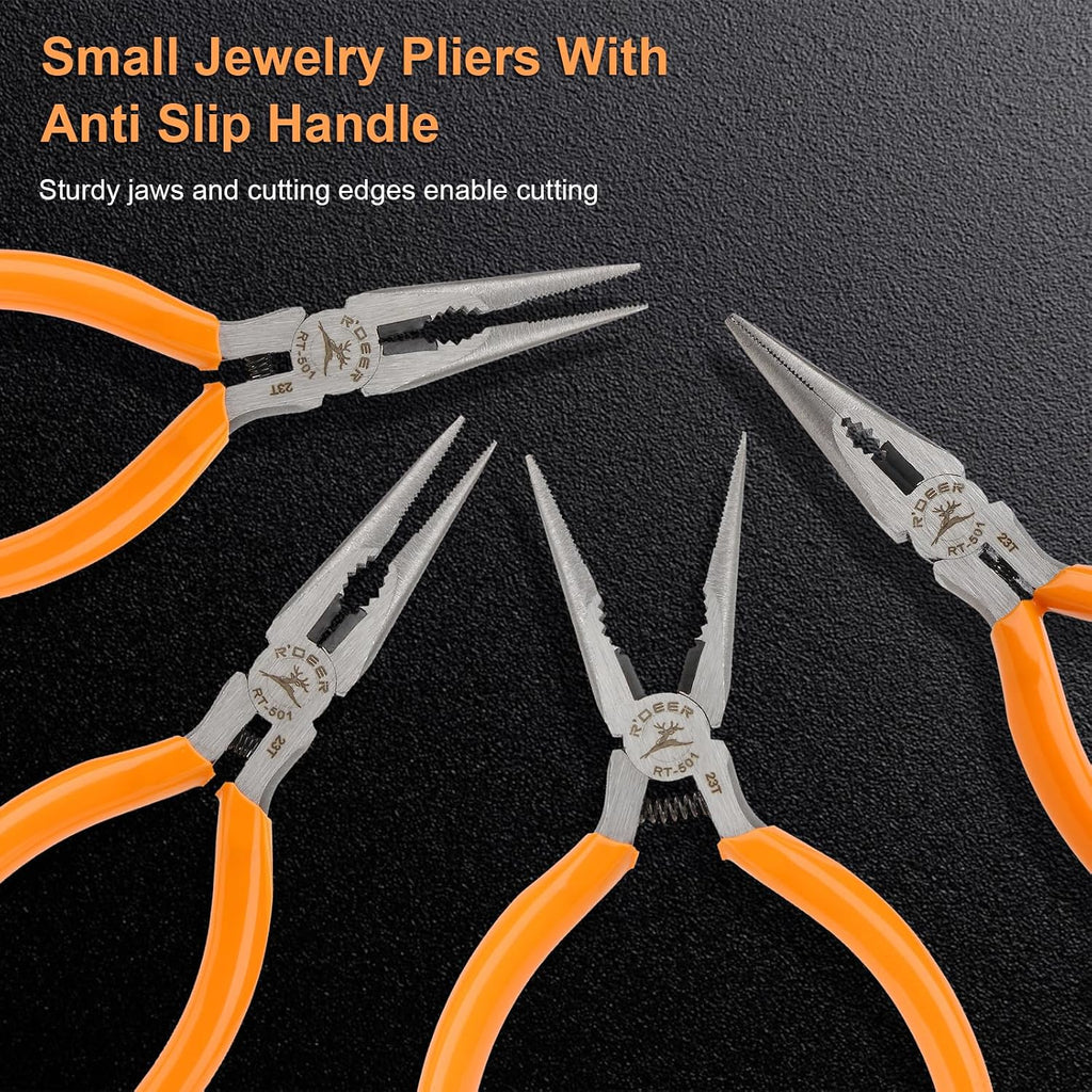 Rongon 5in Small Needle Nose Pliers,Long Nose Plier, Jewelry Plier Tool
