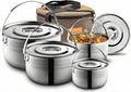 Wealers Camping Cookware Set - Compact Stainless Steel Campfire Cooking Pots and Pans | Combo Kit with Travel Tote Bag | Rugged Outdoor Cook Set for Hiking | Barbecues | Beach