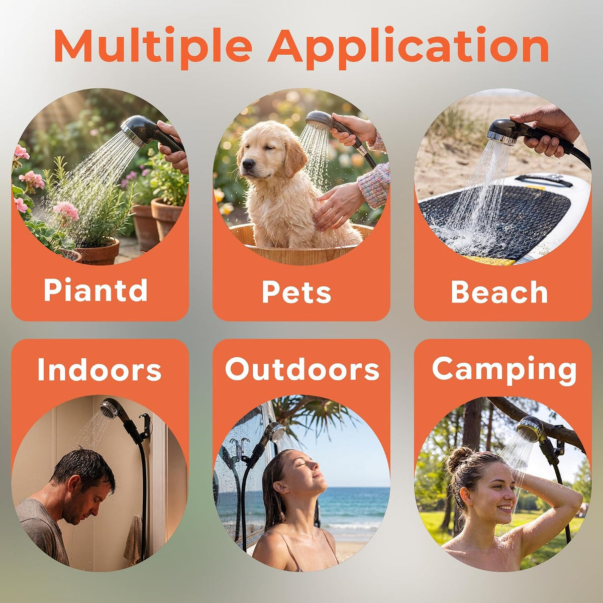Portable Shower for Camping, Lvl.3 Filter, 12-Person Shower, 1.6GPM, IPX8