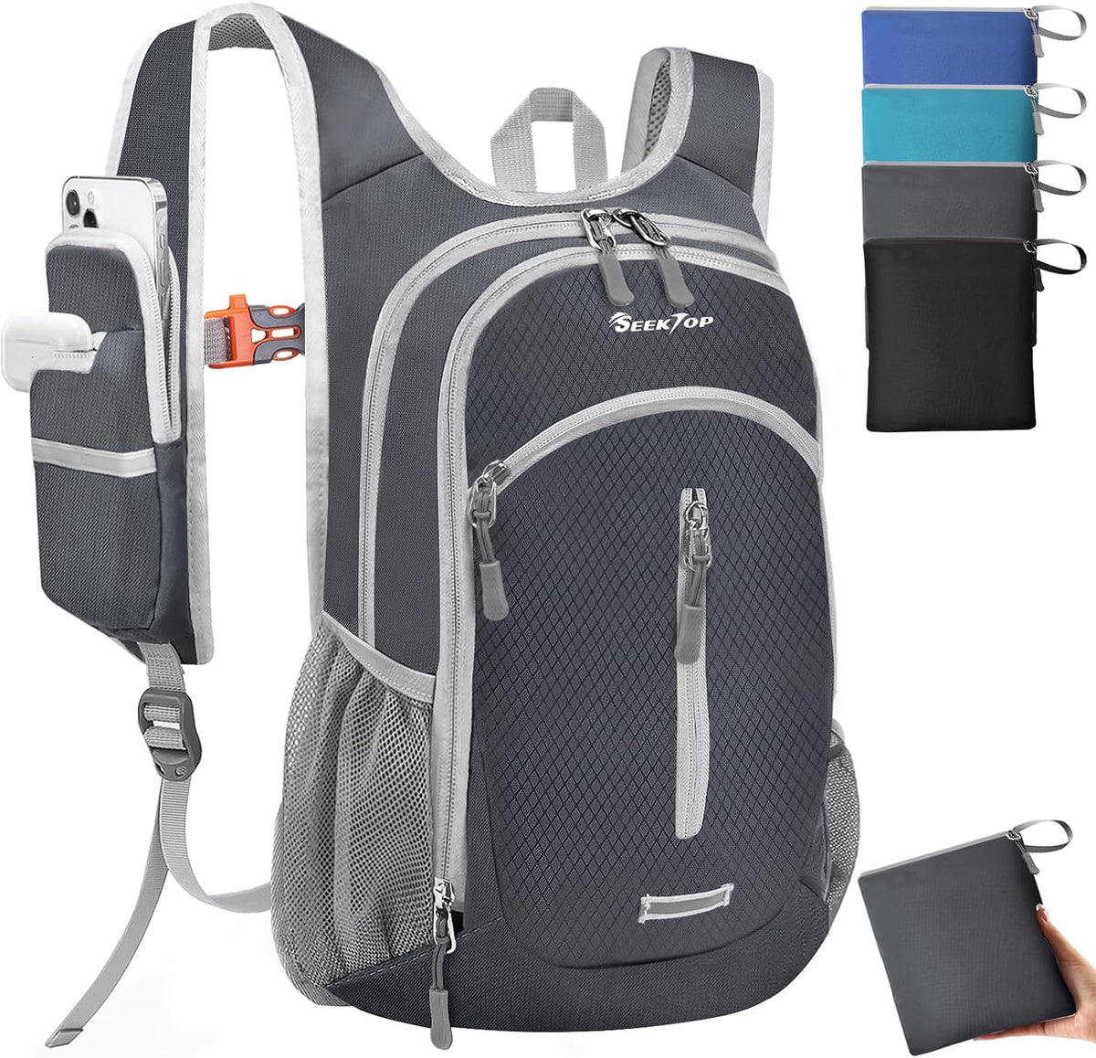 Seektop Small Hiking Backpack Expandable 12L-16L