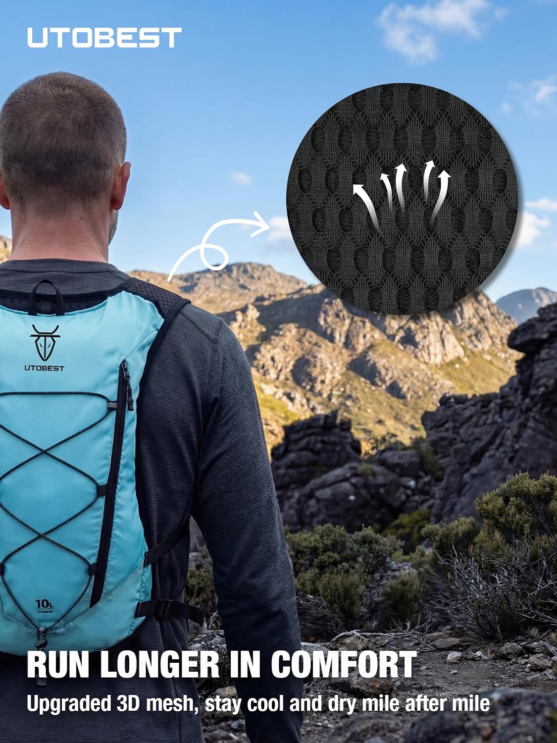 UTOBEST Running Vest Lightweight Hydration Pack 10L UTR110