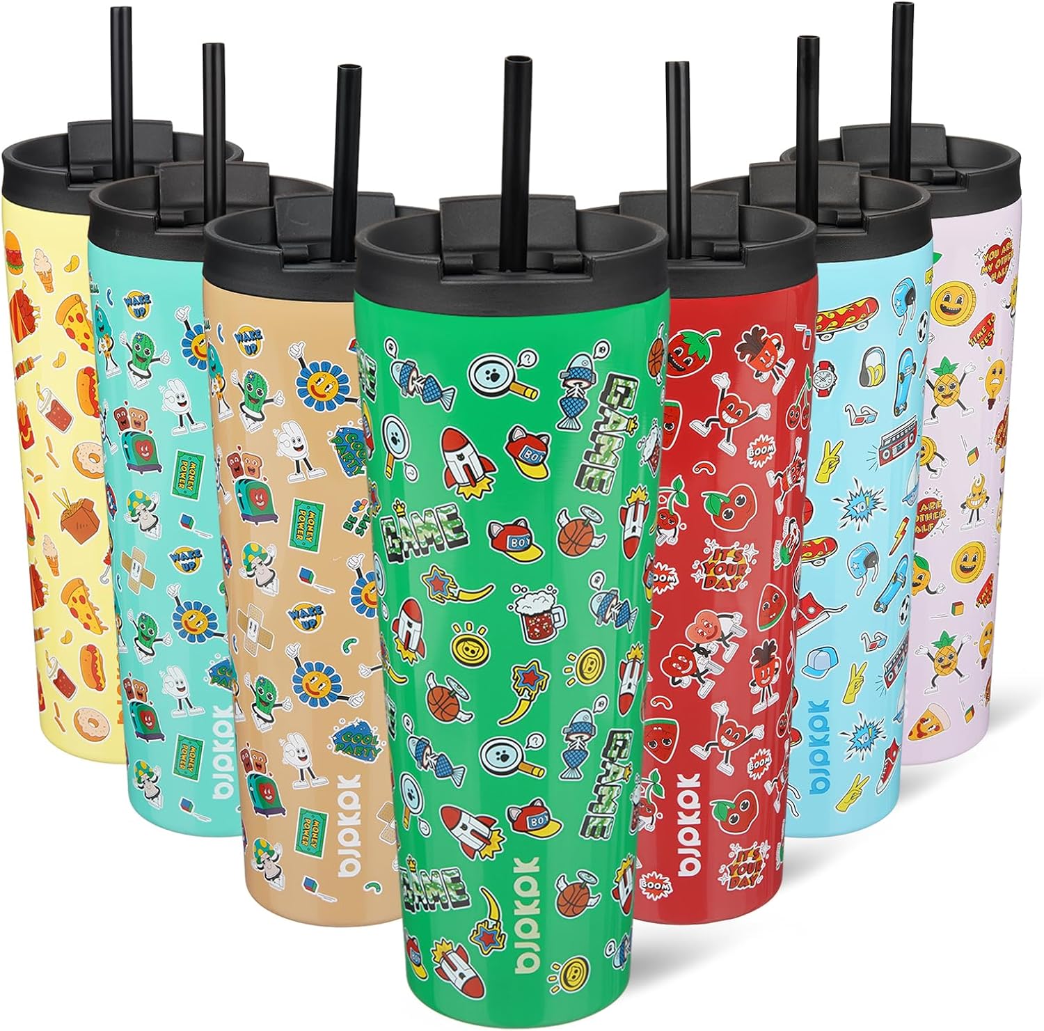 BJPKPK 26 oz Coffee Tumbler with Straw, Insulated Stainless Steel Cup