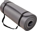 BalanceFrom All Purpose 1-Inch Extra Thick High Density Anti-Tear Exercise Yoga Mat with Carrying Strap, Multiple Colors