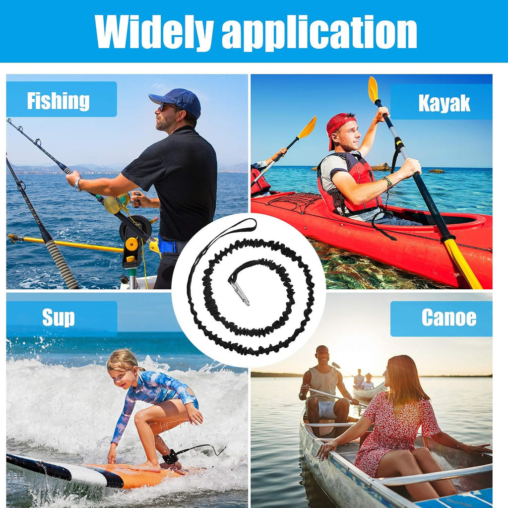 4 Pcs Kayak Paddle Leash Kayak Rod Lanyard Stretchable Coiled Tether