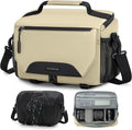 RAINSMORE Camera Bag, DSLR/SLR/Mirrorless Small Camera Sling Bag Waterproof Camera Case with Tripod Holder & Rain Cover Compact Crossbody Camera Bags for Photographers Everyday Shoulder Bags, Khaki
