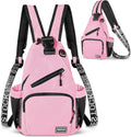 Crossbody Backpack Convertible Sling Bag for Women Men with Adjustable Strap Small Casual Daypack for Hiking Traveling (Large, 13-Inch, Pink)