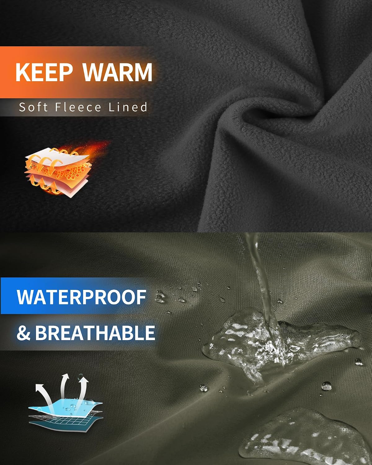 Outdoor Ventures Women's Softshell Jacket Fleece Lined Waterproof Rain Coat