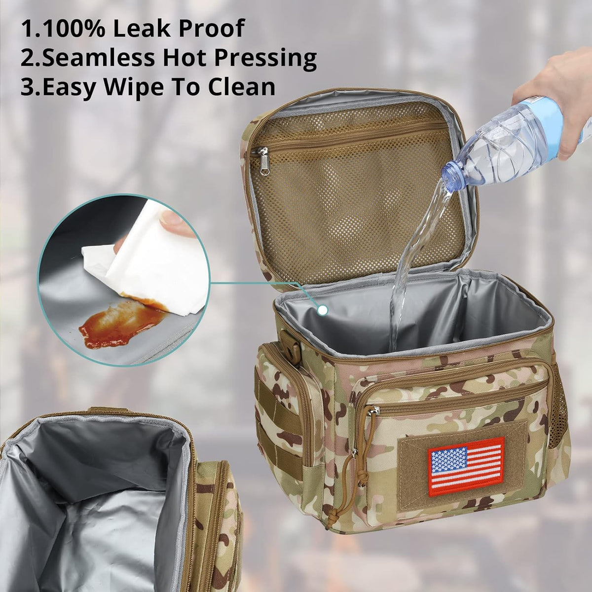 Lunch Box for Men, 12L Leakproof Tactical Lunch Bag Large Cooler for work