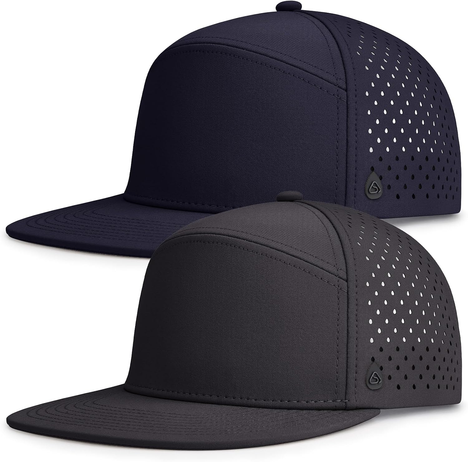 AOPREL Flat Brim Baseball Cap for Men Adjustable Water-Resistant Performance Hat with Breathable Laser Perforated