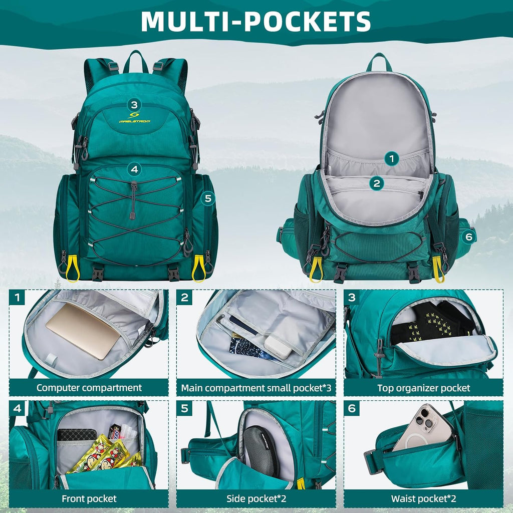 Maelstrom 40L Waterproof Hiking Backpack, Lightweight Travel Daypack