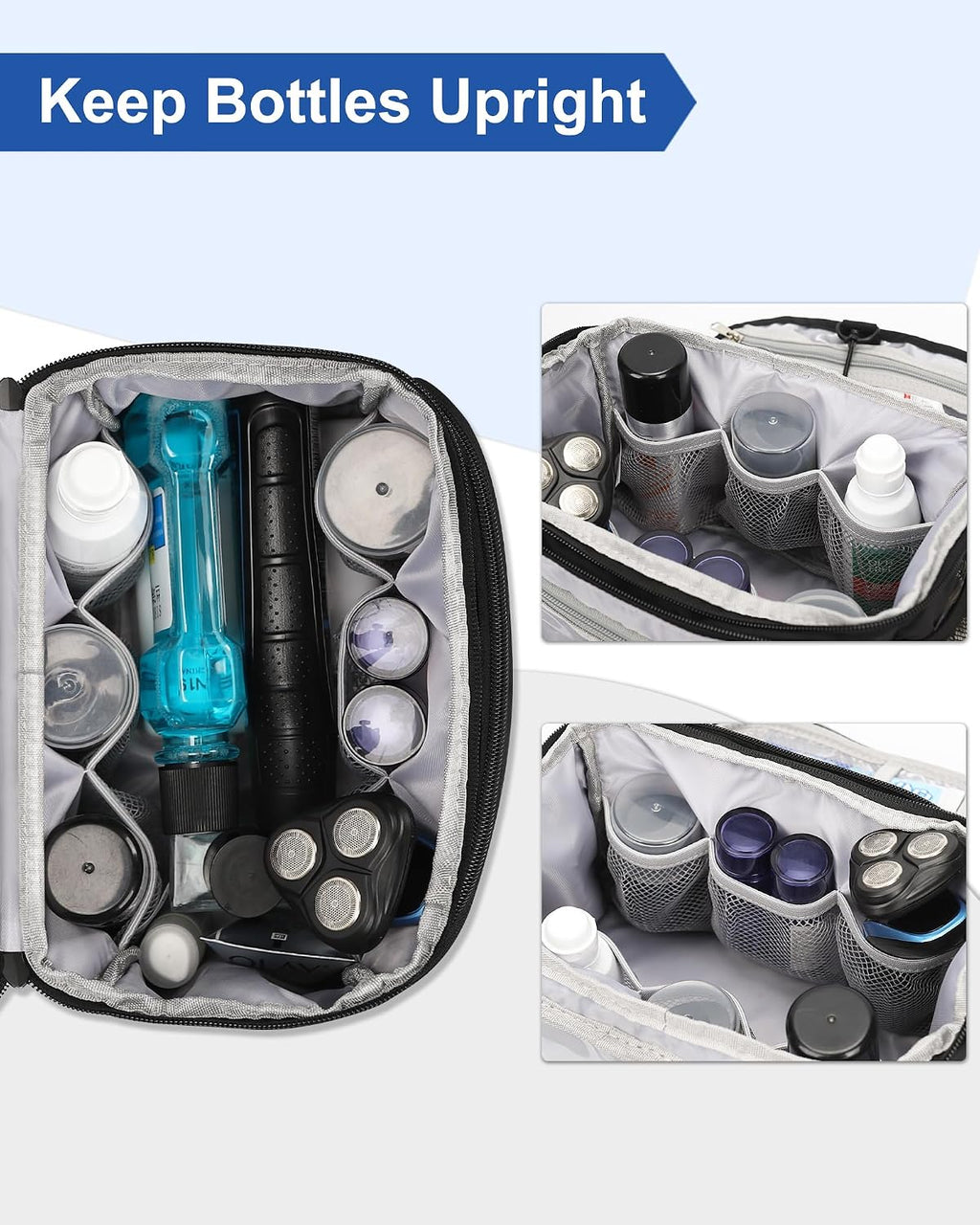Relavel Toiletry Bag for Men, Hanging Toiletries Bag for Women Water Resistant Dopp Kit Shaving Bag, Travel Essentials Large Capacity Organizer Case for Toiletries Accessories, Black