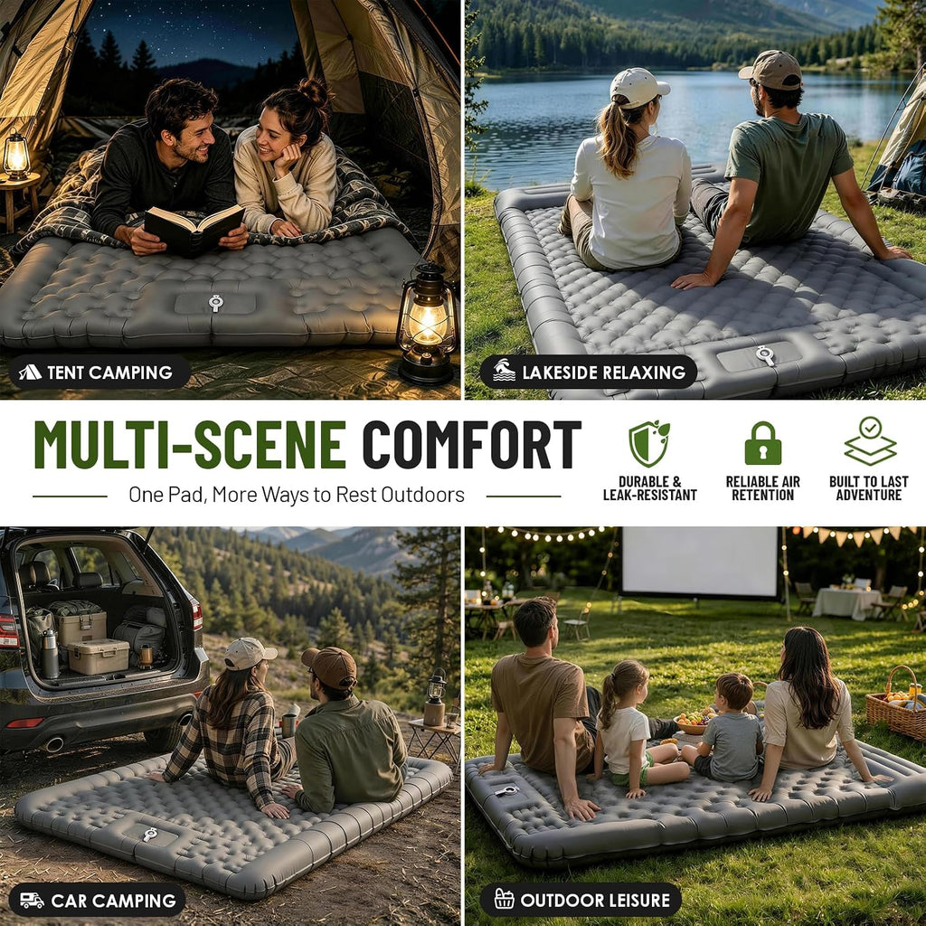 DULCE DOM Sleeping Pad for Camping, 4.7" Extra Thick Inflatable Mattress