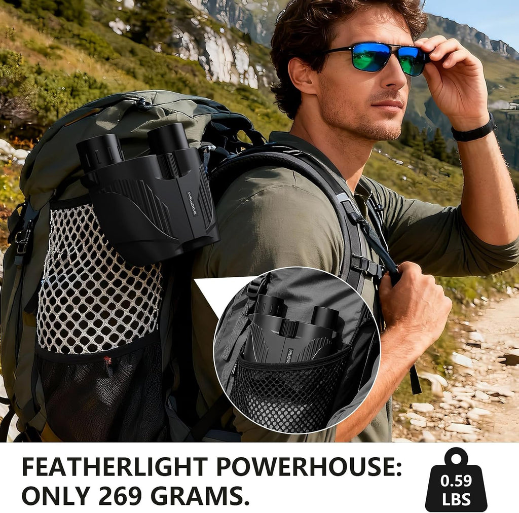 20x25 Compact Binoculars with Strap for Kids and Adults, Sharp Clear, Mini Low Weight Binoculars for Bird Watching,Hiking Outdoor, Cruise Ship,Concert