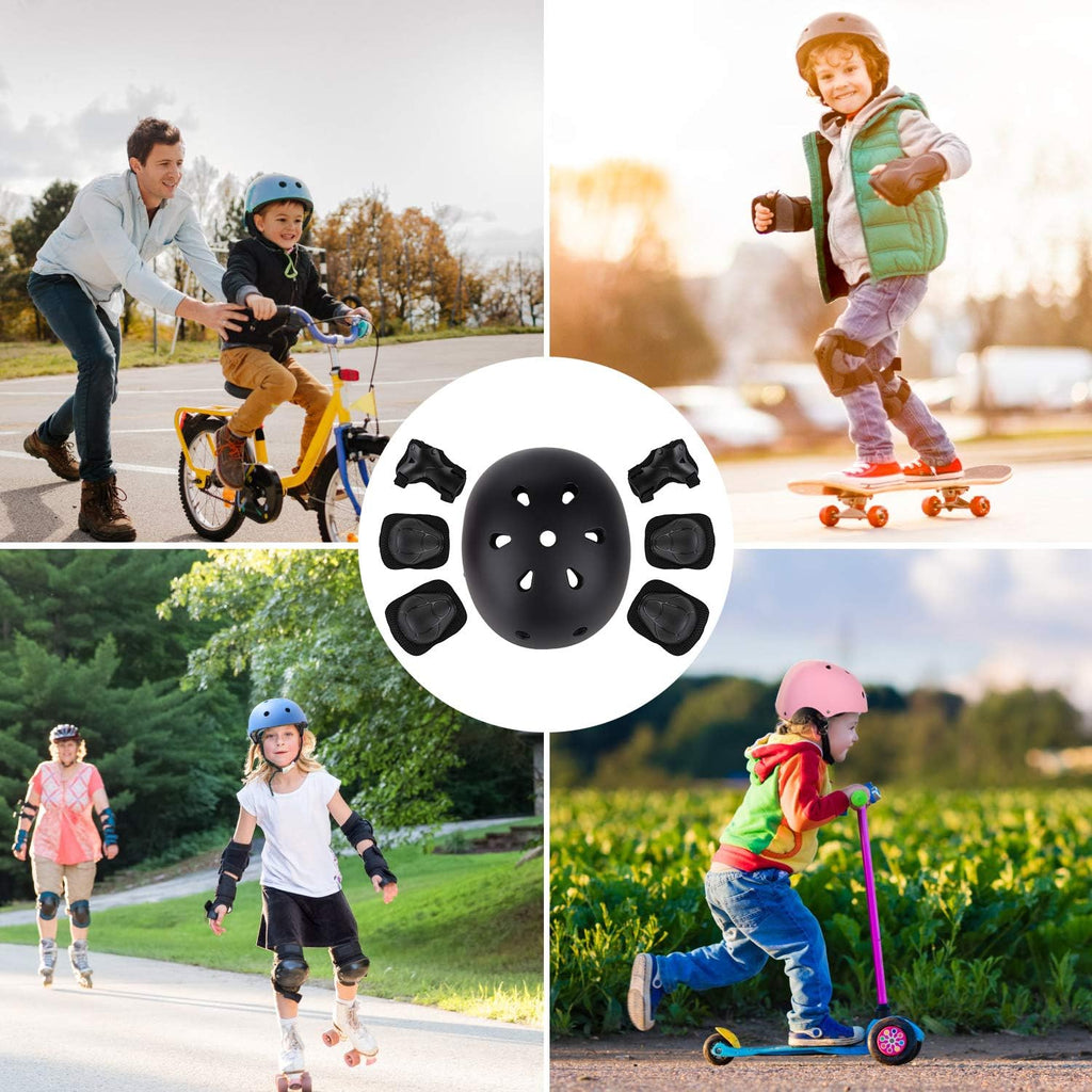 WayEee Kids Bike Helmet Set Knee Pads Adjustable Protective Gear, 3-14 Age