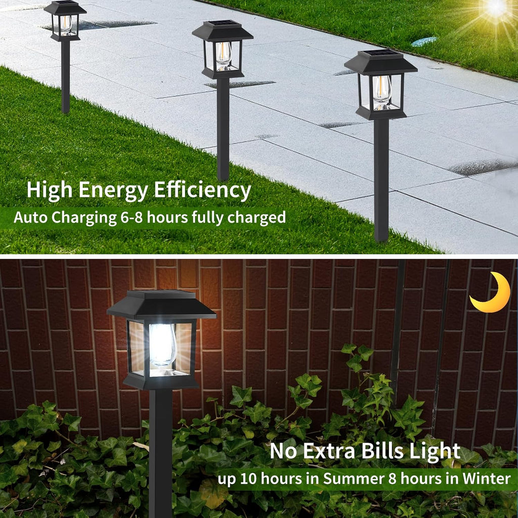 Greluna Solar Pathway Lights Outdoor,12 Pack Cool White 6000K Solar Lights, | Waterproof Auto On/Off Dawn to Dusk Landscape Lights for Garden, Path, Yard, Patio, Driveway,Walkway Decor