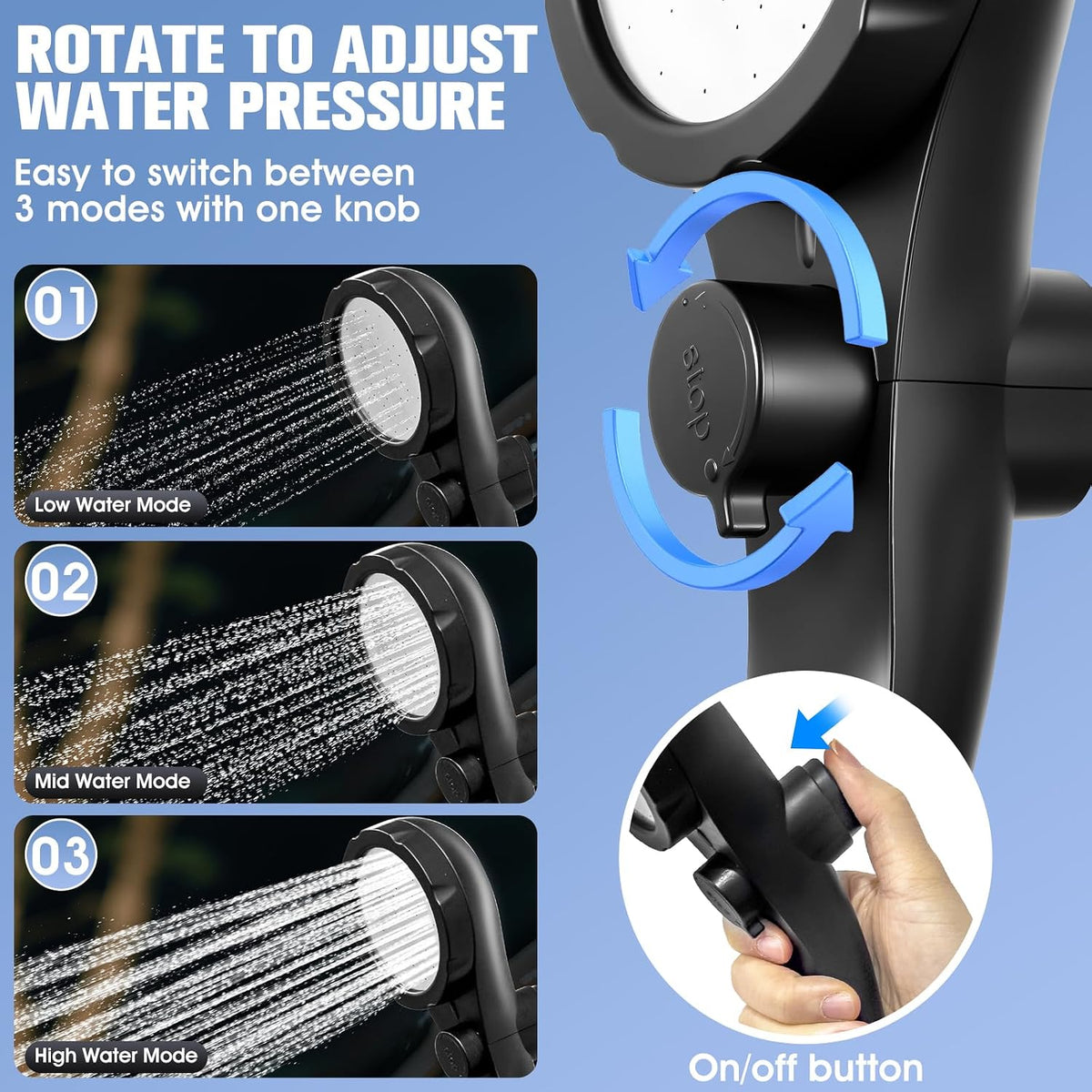 FizZeal Portable Camping Shower with 2000W Auto-Off Heater