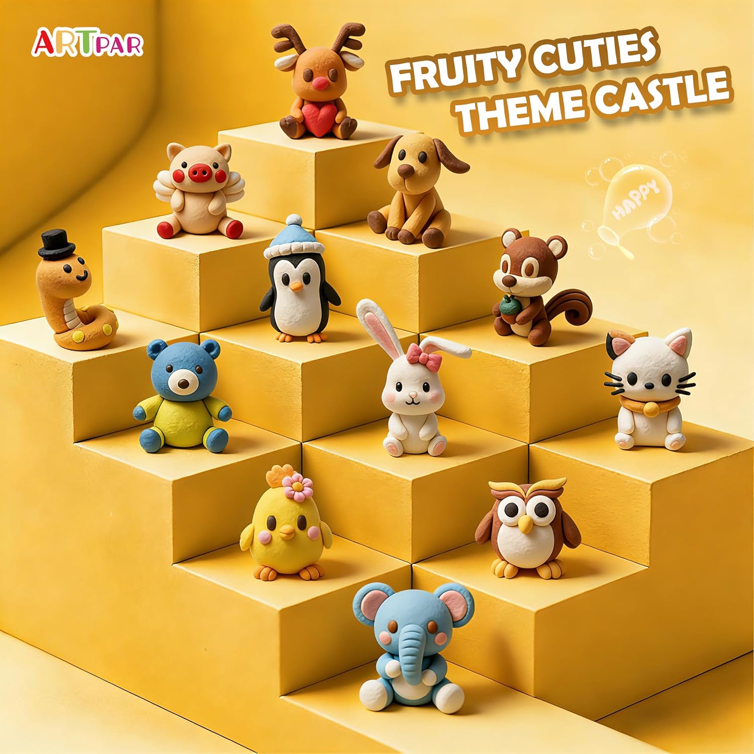 ARTPAR Air Dry Clay Kit, 12 Animals Modeling Magic Clay, Kids Crafts Gifts