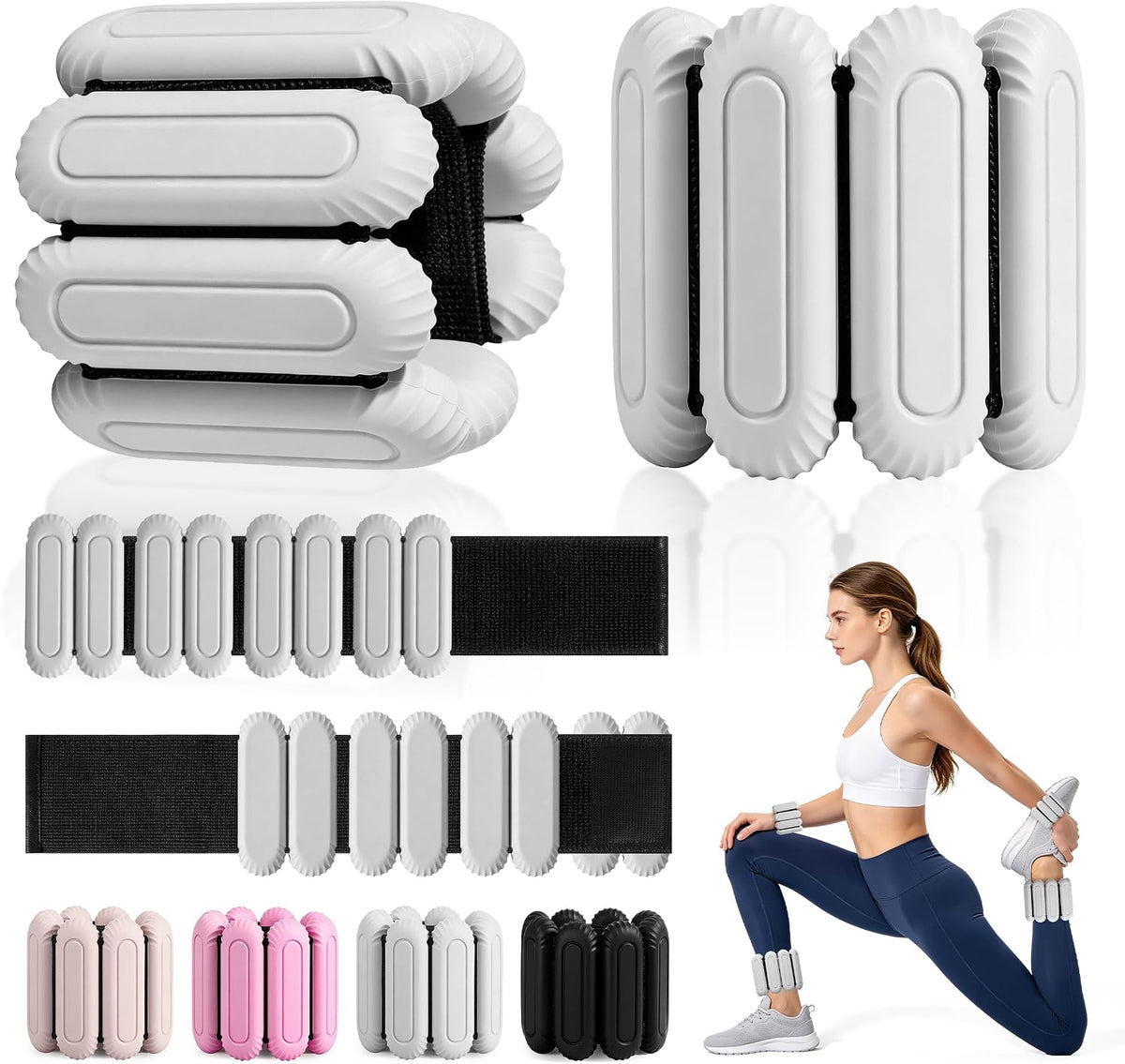 Wrist Weights for Women & Men, 2lb Silicone Wrist Ankle Weights