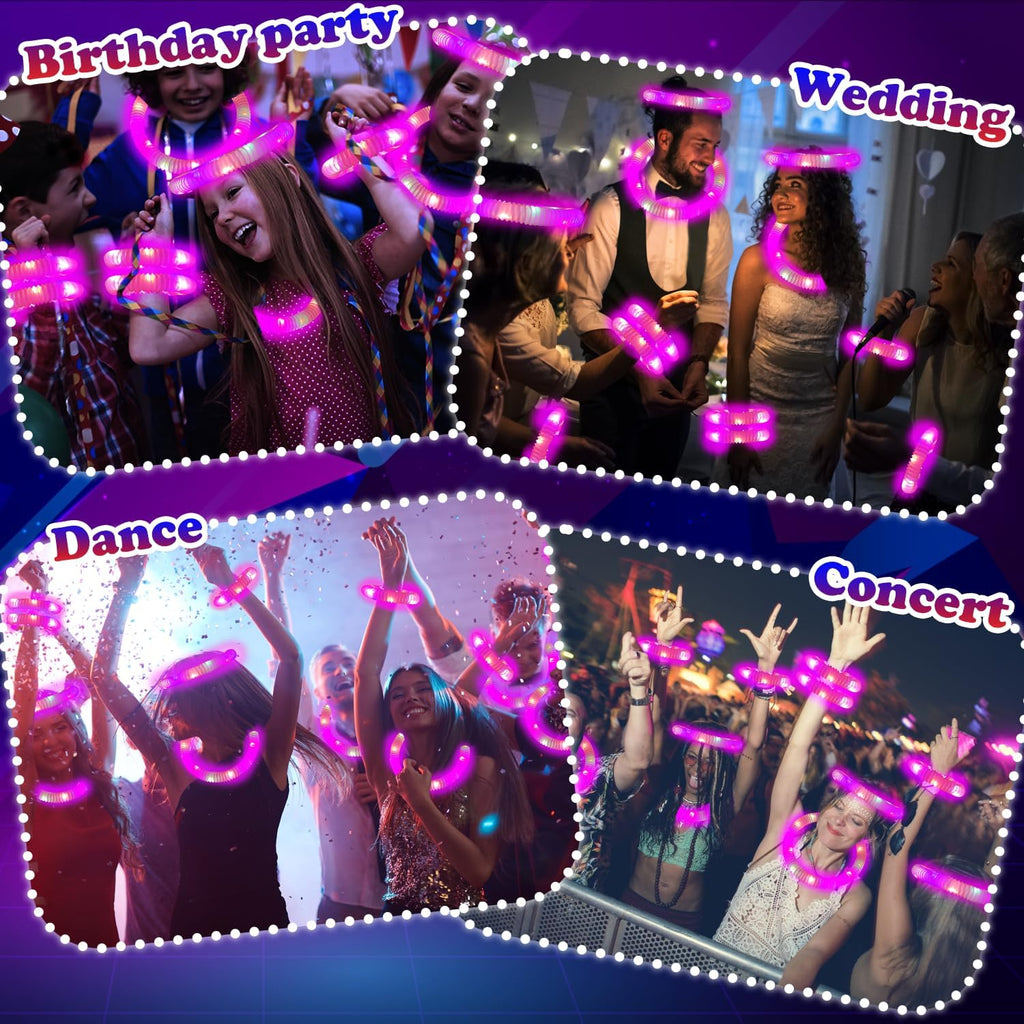 24 PCS Pink Glow Sticks Party Favors Supplies Toys Gifts for Kids Adults
