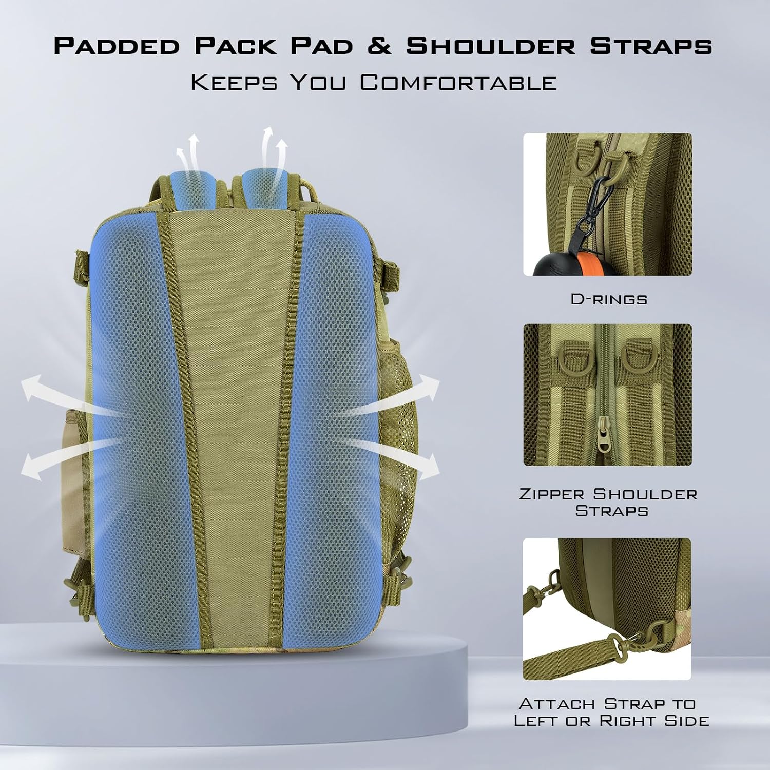 KastKing Blowbak Fishing Sling Bag, Fishing Backpack with Rod Holder