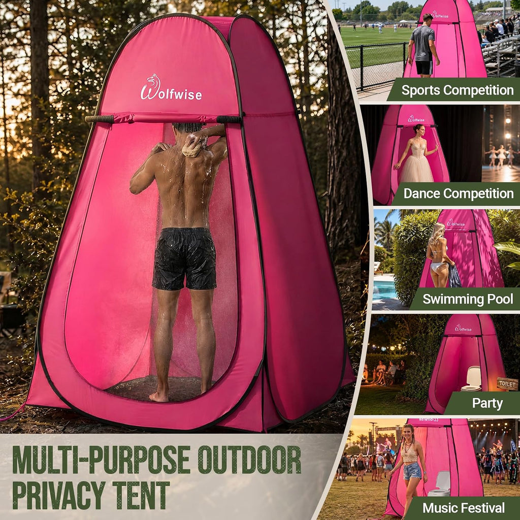 WolfWise Pop Up Shower Tent for Camping Essentials, Compact & Lightweight