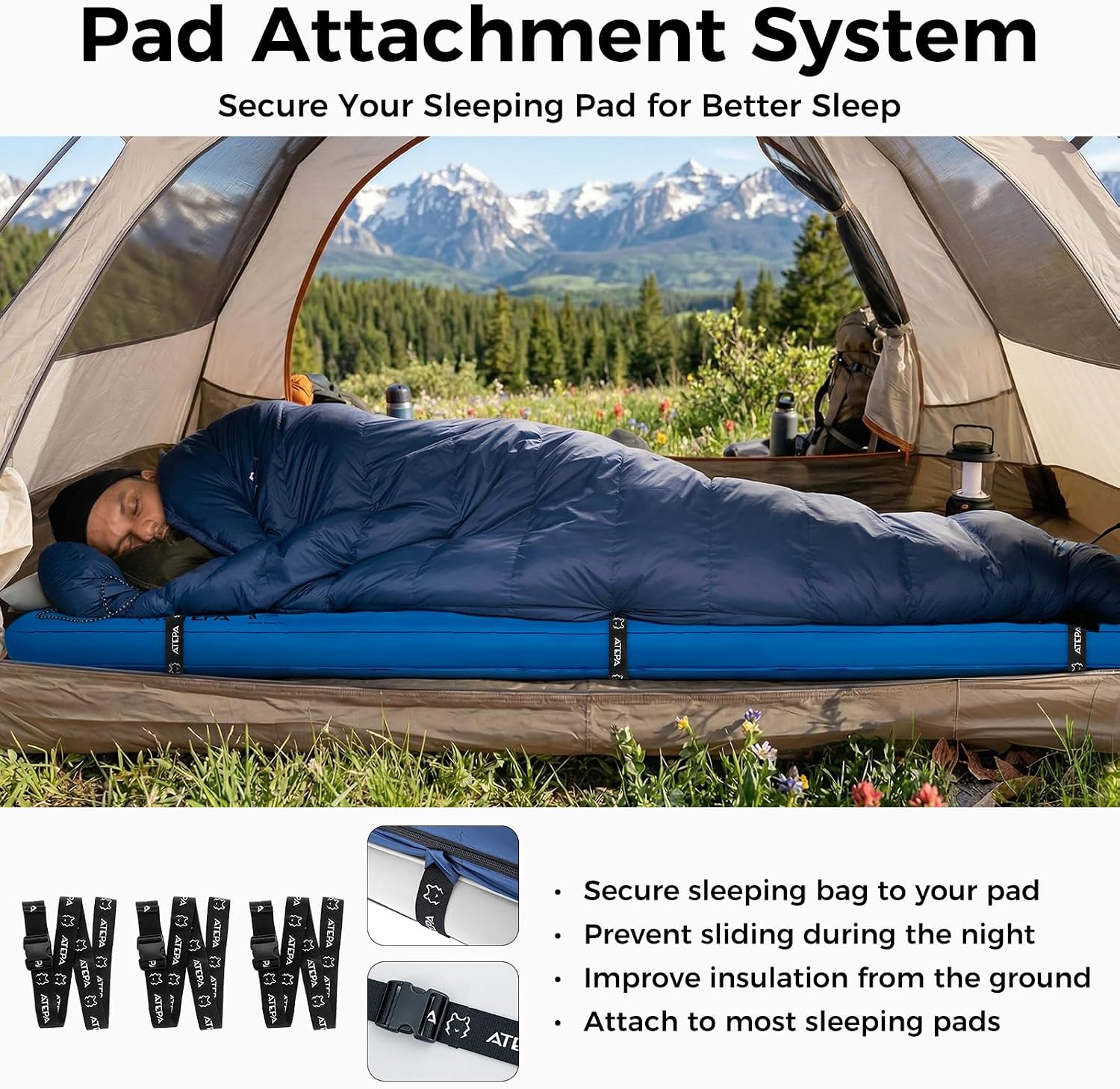 ATEPA 3-in-1 Hybrid Down Sleeping Bag, with Pad Attachment