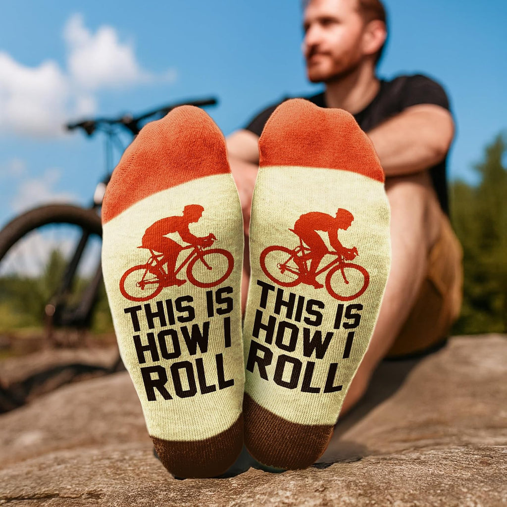 Mountain Bike Accessories - Gifts for Cyclists, Best Cycling Socks for Men, Funny Biker Gifts for Men Who Love Riding