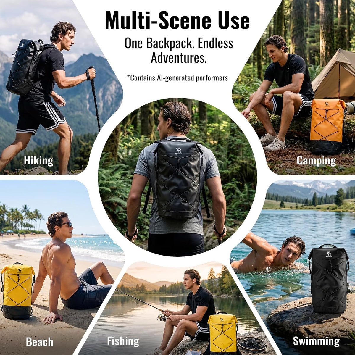 Dry Bag Waterproof Backpack 20L for Man & Woman, Roll Top Backpack