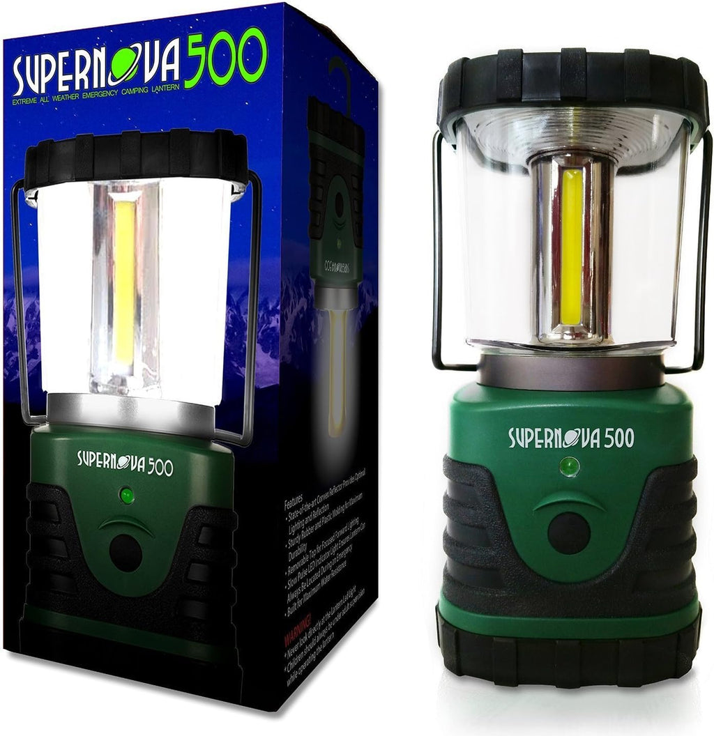 Supernova Battery Powered Lantern, Bright, Long Lasting, Weather-Resistant LED Camping Lantern, Great for Storms, Hurricane Supplies, Survival Kit, Power Outages, Outdoors, & Camping Essentials (500)