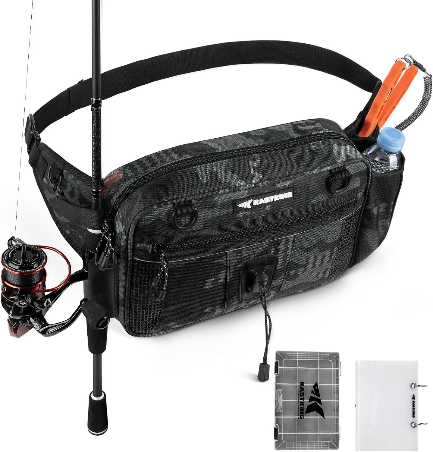 KastKing BaitSpace Waist Bag, Fishing Fanny Pack with Rod Holder
