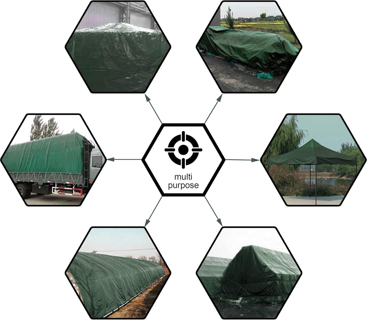 CARTMAN 10x12Ft Multipurpose Waterproof Poly Tarp Cover 8 Mil, Green