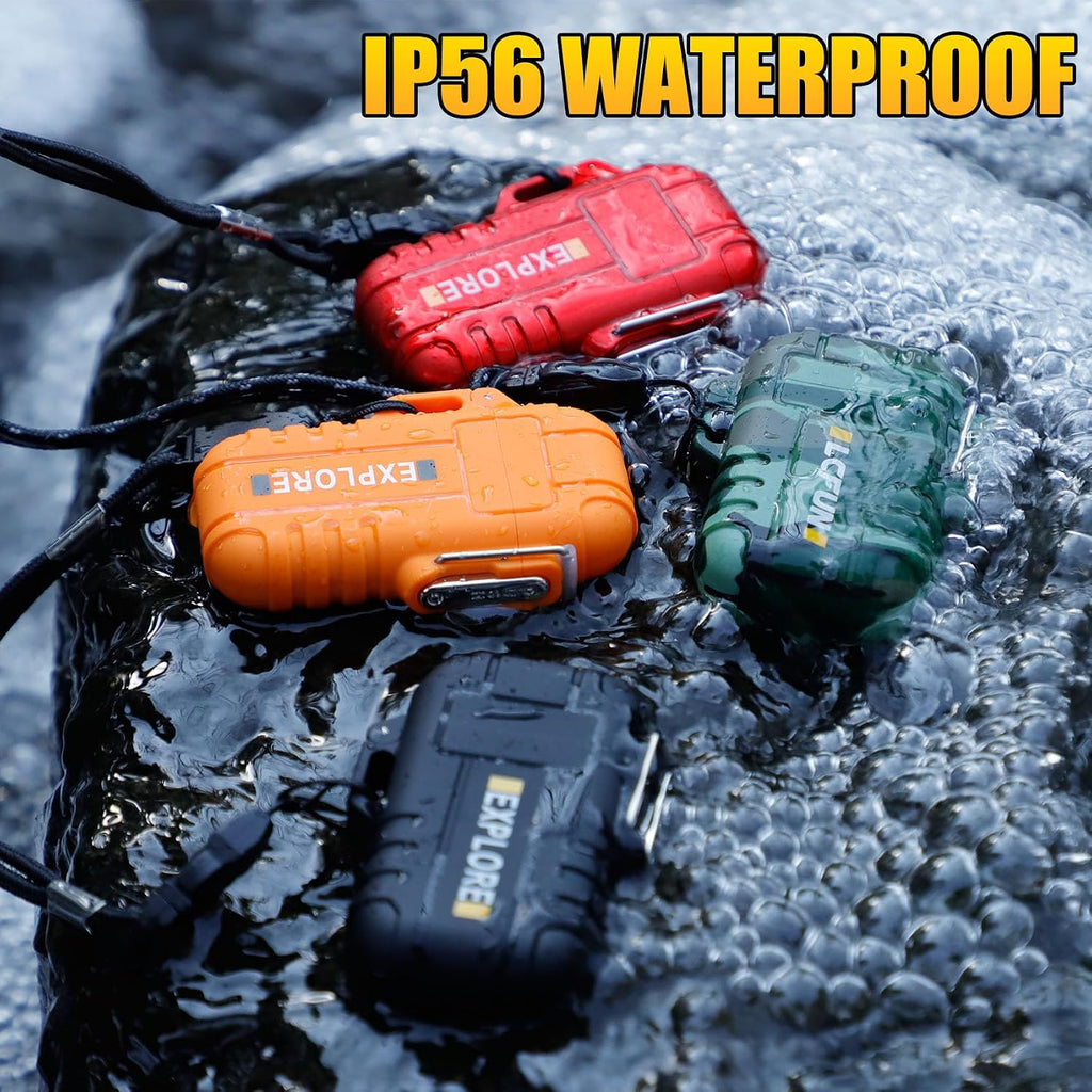 Electric Plasma Lighter, Torch Lighter, 2 Pack Outdoor Waterproof Matches | A Rechargeable Dual Arc lighter + A Refillable Butane Lighter, Camping Hiking Hunting Gadgets,Survival Gear Gifts for Men