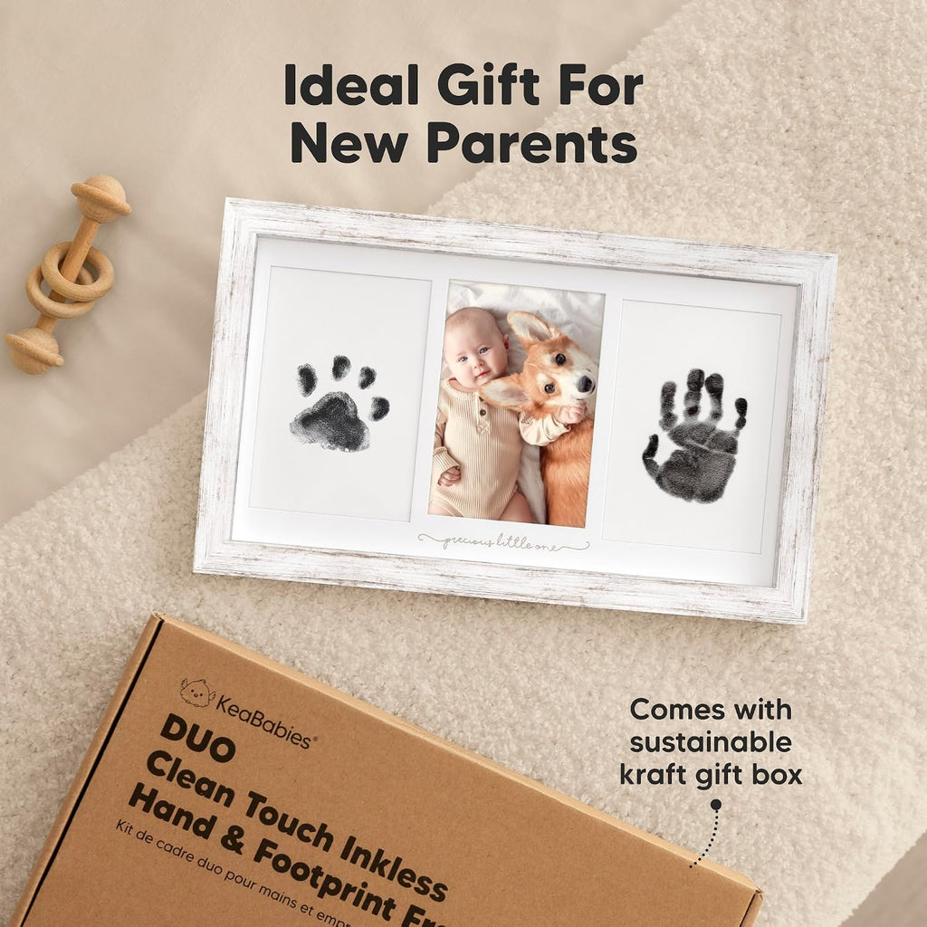 Inkless Hand and Footprint Kit, Boy Girl Newborn Keepsake (Vintage White)
