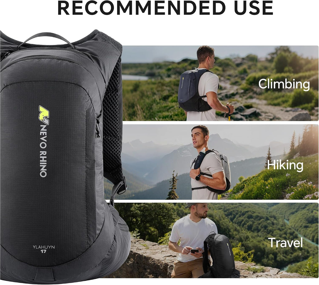 N NEVO RHINO 17L Hydration Backpack, Water Backpack with 500ml Soft Flask