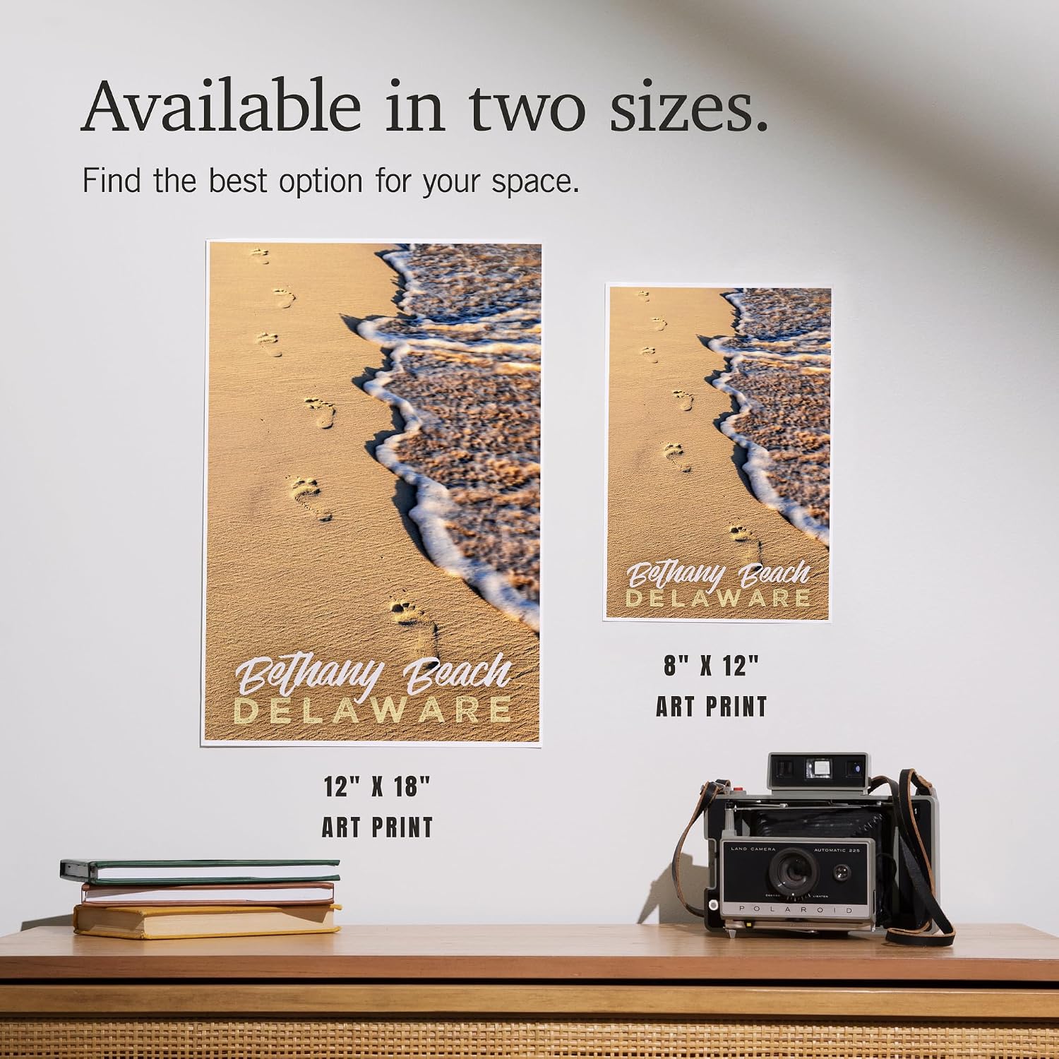 Lantern Press 8x12 Art Print, Bethany Beach, Delaware, Footprints in Sand