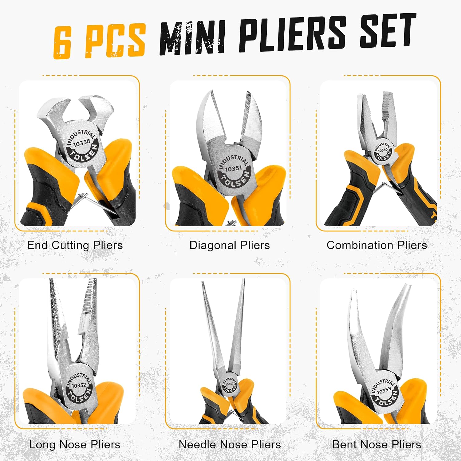 TOLSEN 6-Piece Mini Pliers Set, Small Needle Nose Pliers Set with Pouch