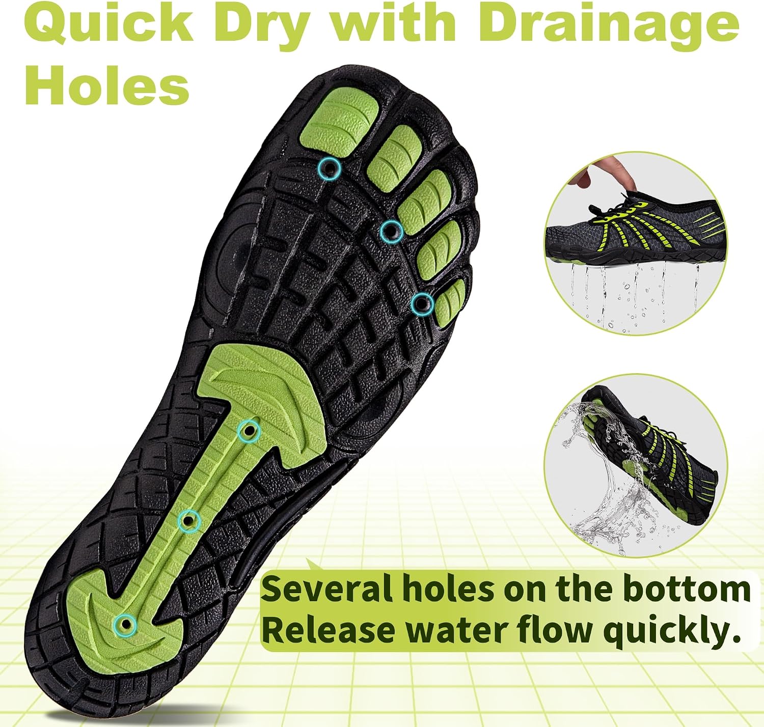 Water Shoes for Women Men, Barefoot Quick Dry Pool Shoes for Outdoor