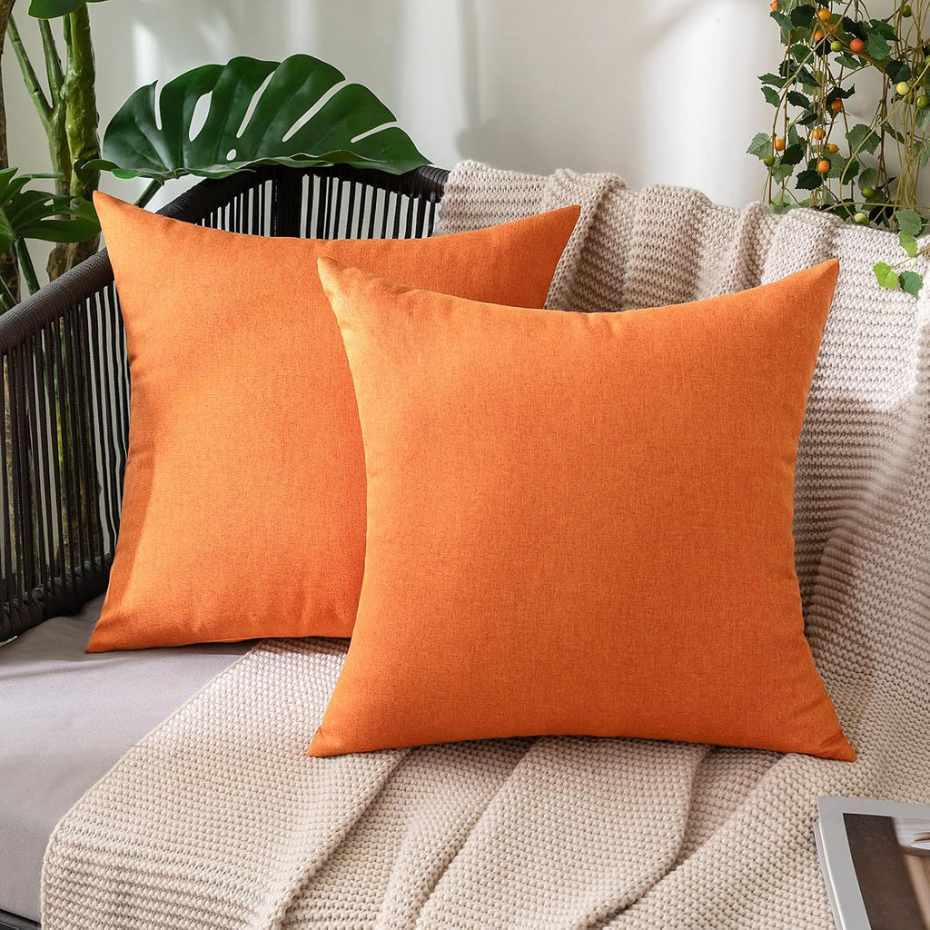 MIULEE Decorative Outdoor Pillow Covers Fall 18x18 Bright Orange