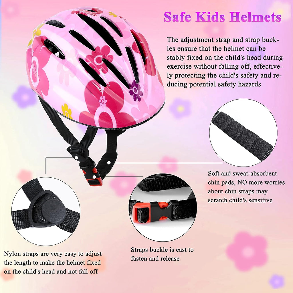 Lamsion Kids Helmet Adjustable Protective Gear Set for Ages 3-8 Girls Boys