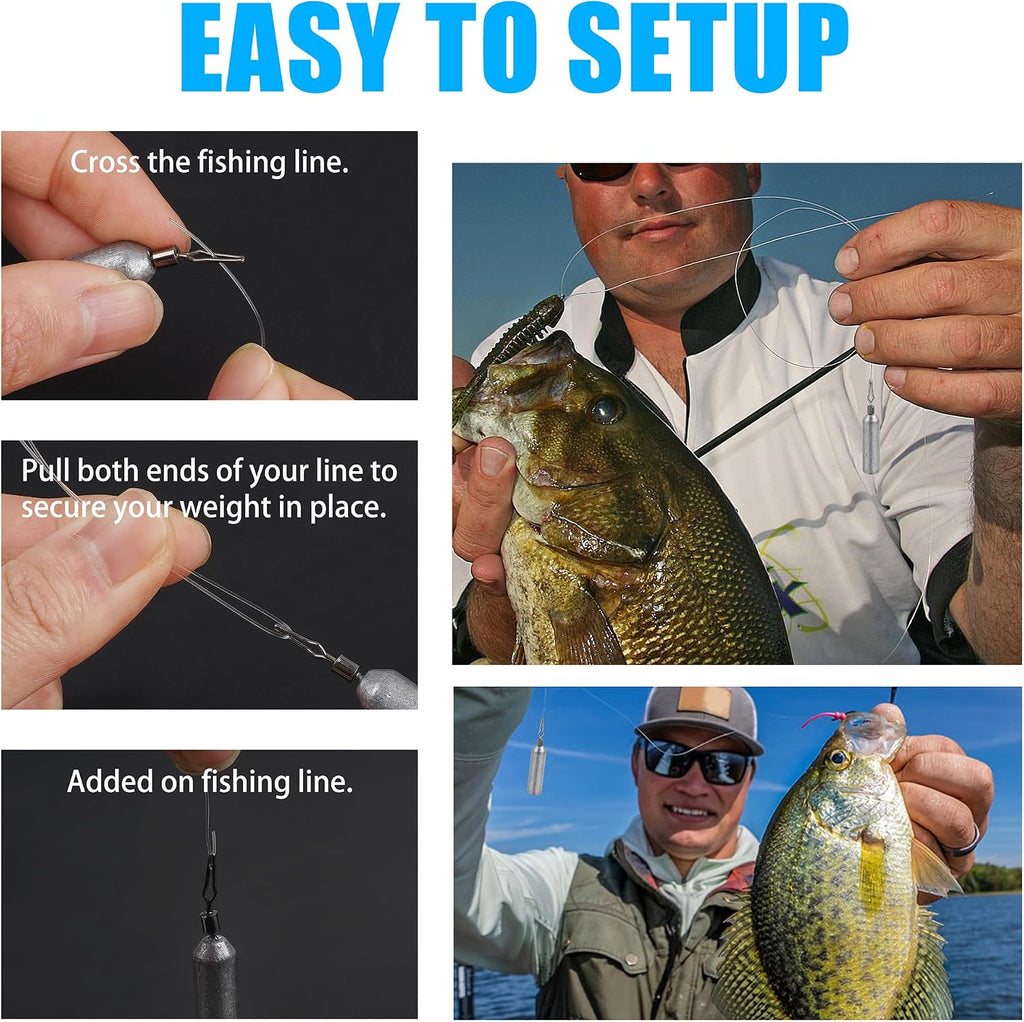 30 Pack Drop Shot Weights Skinny Pencil Sinkers for Bass Fish Drop Shot Rig