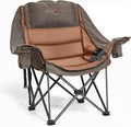 Oversized Camping Chairs with Cup Holder 500LBS, Coffee